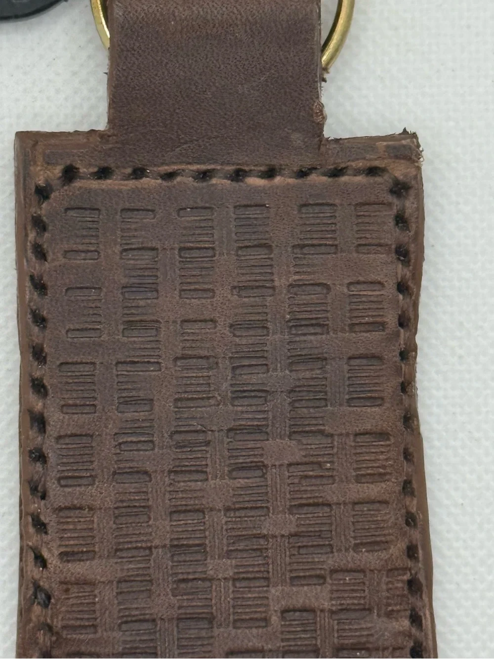 Brown Leather Key Fob Keychain